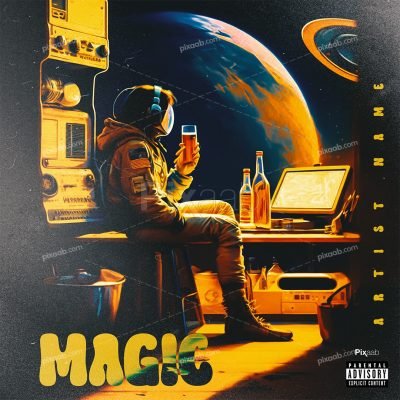 Spaceship Album Cover Art PSD Template - Pixaab.com