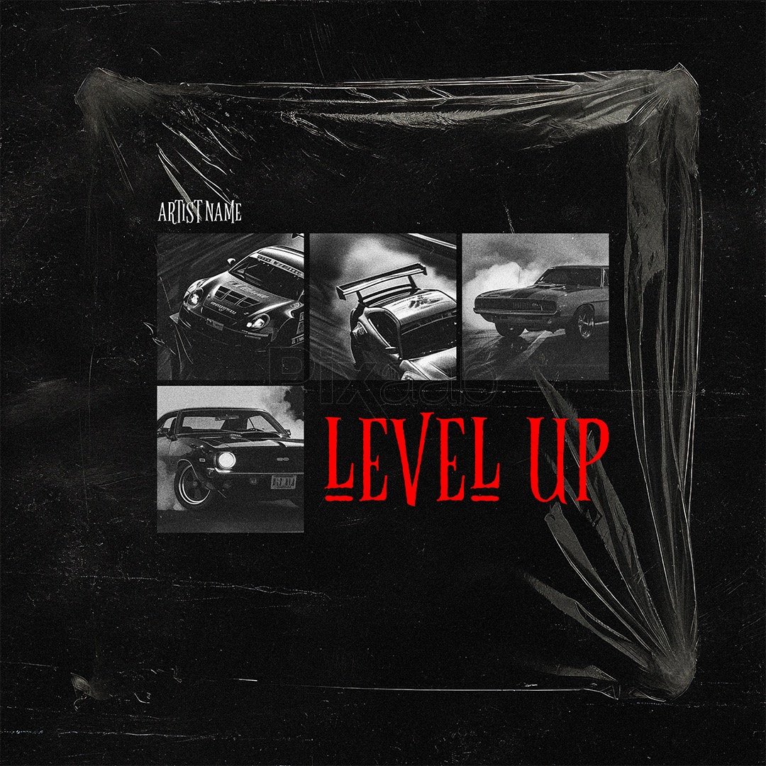 Level Up Album Cover Art PSD Template - Pixaab.com