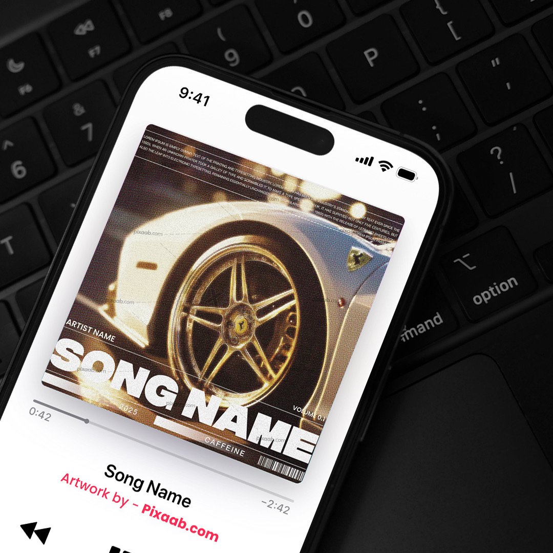 Ferrari Album Cover Art PSD Template